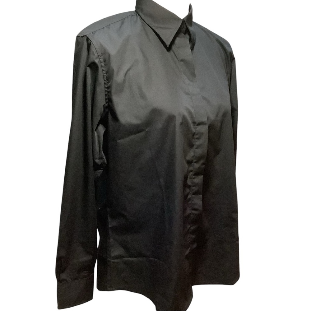 Womens Chef Works Size Large Button Up Kitchen Restaurant Staff Work Shirt Black